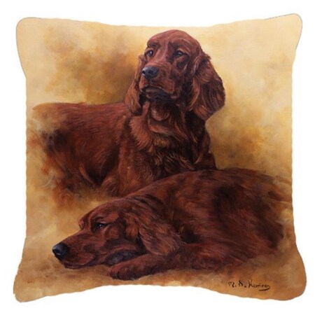 Carolines Treasures Carolines Treasures HMHE0181PW1414 Red Irish Setters Portrait by Michael Herring Canvas Decorative Pillow HMHE0181PW1414